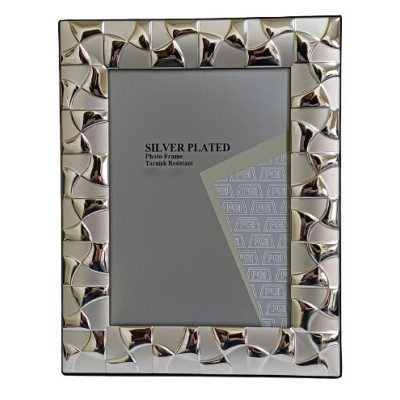 Επάργυρη Αμετάβλητη Κορνίζα Σκαλιστή Με Βελούδινη Μαύρη Πλάτη 10x15cm