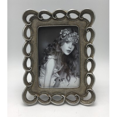 Κορνίζα Polyresin Ασημί 24049-46 10×15εκ.