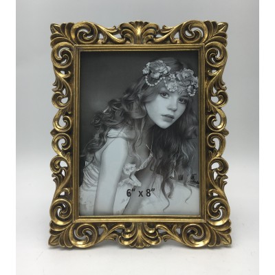 Κορνίζα Polyresin Χρυσή Ανάγλυφη 23911-68 15×20εκ.