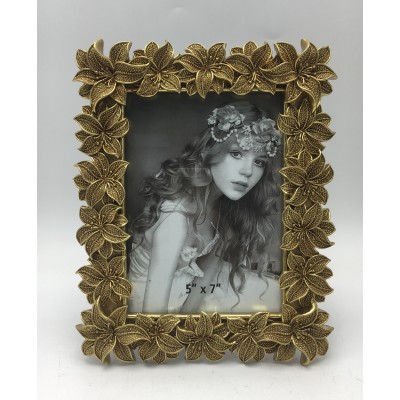 Κορνίζα Polyresin Χρυσή Ανάγλυφη Λουλούδια 22210-57 13×18εκ.