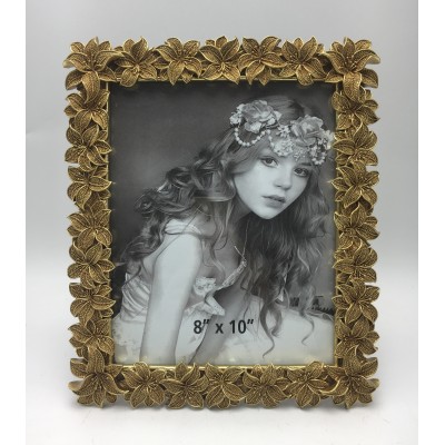 Κορνίζα Polyresin Χρυσή Ανάγλυφη Λουλούδια 22210-81 20×25εκ.