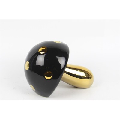 Μανιτάρι Διακοσμητικό Κεραμικό Χρυσό/Μαύρο 20.50cm