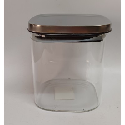 Βάζο δοχείο αποθήκευσης γυάλινο με μεταλλικό καπάκι 650ml
