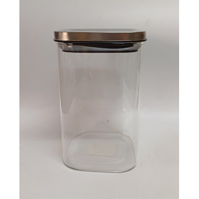 Βάζο Δοχείο Αποθήκευσης Γυάλινο Με Μεταλλικό Καπάκι 1000ml