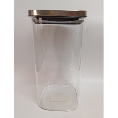 Βάζο Δοχείο Αποθήκευσης Γυάλινο Με Μεταλλικό Καπάκι 1300ml