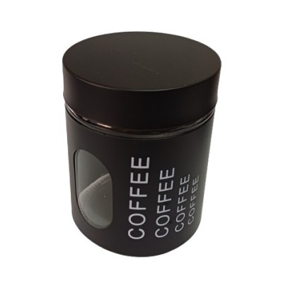 Μαύρο Βάζο Καφέ Με Καπάκι Γυάλινο 10x12cm