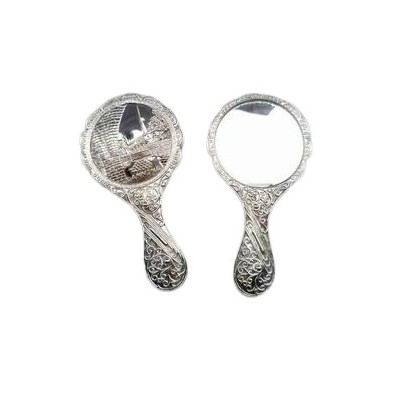 Καθρέπτης Χειρός Στρογγυλός Επάργυρος Λακαριστός 12.2x7x0.4cm