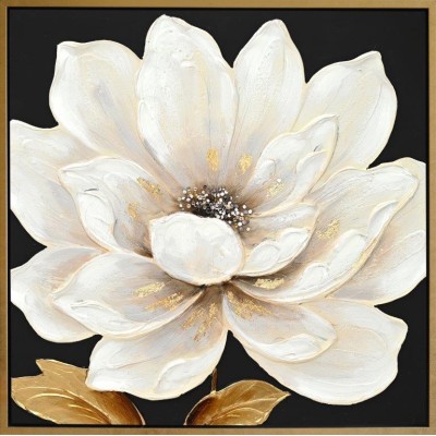 Πίνακας Σε Καμβά Λουλούδι σε Χρυσό Κάδρο 62.5x62.5x2.8cm