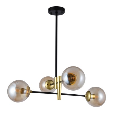 PDC 339-4 BK-GD  4/Φ ΣΤΑΥΡΩΤΟ ΓΥΑΛΙ ΜΠΑΛΑ ΦΙΜΕ ΜΕΛΙ 4XE27