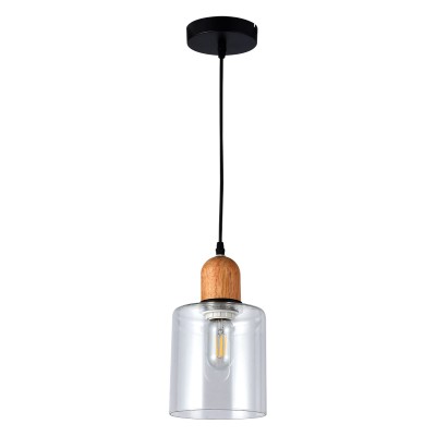 PDC 118  1/Φ ΚΥΛΙΝΔΡΟΣ ΔΙΑΦΑΝΟ ΓΥΑΛΙ ΜΕ ΞΥΛΟ ΛΕΠΤΟΜΕΡΕΙΑ Ε 27