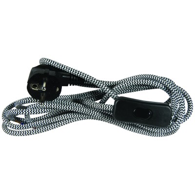 SPC 134 BK/WH ΚΑΛΩΔΙΟ ΜΕ ΔΙΑΚΟΠΤΗ ΠΟΡΤΑΤΙΦ (ΦΙΣ-ΠΟΥΑΡ) ΥΦΑΣΜΑΤΙΝΟ