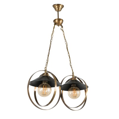 PDT 2062-2  ΚΡΕΜ. 2/Φ ΔΥΟ ΜΕΤΑΛΛΙΚΟΙ ΚΥΚΛΟΙ ΣΥΝΔΥΑΣΜΟΣ ΜΕ ΚΑΜΠΑΝΑ Ε 27