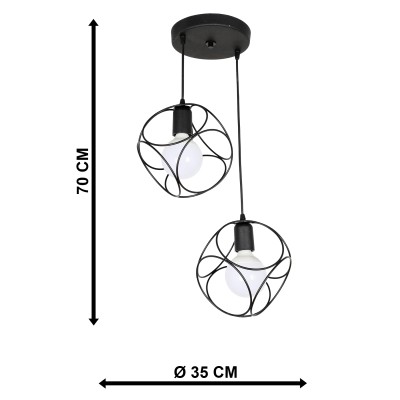 PDT 1247-2 BK 2/Φ ΜΕ ΚΡΕΜΑΣΤΟΥΣ ΜΑΥΡΟΥΣ ΚΥΚΛΟΥΣ 2ΧΕ27