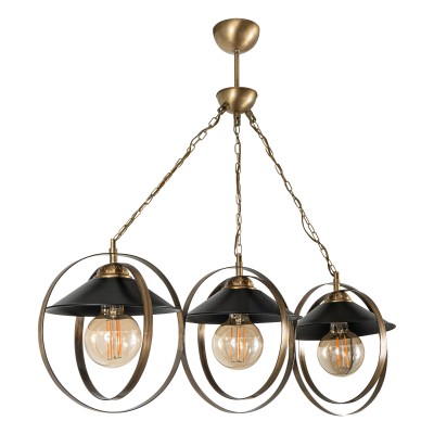 PDT 2062-3  ΚΡΕΜ. 3/Φ ΔΥΟ ΜΕΤΑΛΛΙΚΟΙ ΚΥΚΛΟΙ ΣΥΝΔΥΑΣΜΟΣ ΜΕ ΚΑΜΠΑΝΑ Ε 27