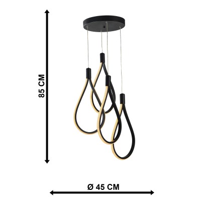 PDT 700-4 BK  ΚΡΕΜ. 4/Φ LED ΘΗΛΙΕΣ ΜΑΥΡΟ