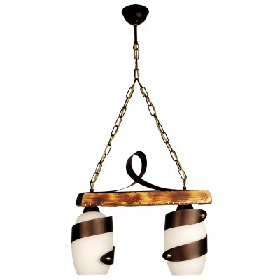 PDA 132-2 WH 2/Φ ΡΑΓΑ-ΞΥΛΟ ΣΚΟΥΡΙΑ ΛΕΥΚΟ ΓΥΑΛΙ 2ΧΕ27