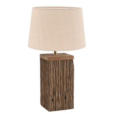 TLI 6347 40BG ΕΠΙΤΡΑΠΕΖΙΑ ΛΑΜΠΑ ΤΕΤΡΑΓΩΝΗ ΑΠΟ ΑΝΑΚΥΚΛΩΜΕΝΟ ΞΥΛΟ ΜΕ ΑΜΠΑΖΟΥΡ ΜΠΕΖ 1ΧΕ27