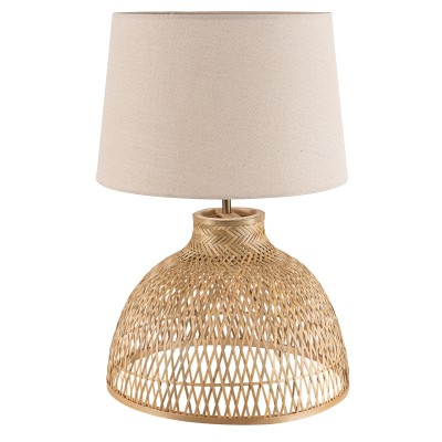 TLC 6827-40 BG ΕΠΙΤΡΑΠΕΖΙΑ ΛΑΜΠΑ ΜΠΑΜΠΟΥ ΦΥΣΙΚΟ ΜΕ ΑΡΑΙΗ ΠΛΕΞΗ ΑΜΠΑΖΟΥΡ ΜΠΕΖ 40ΕΚ 1ΧΕ27