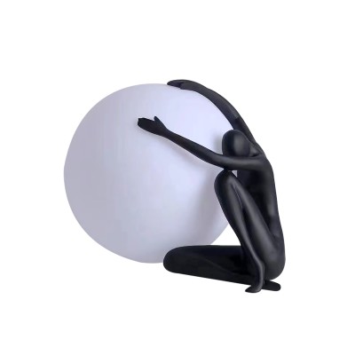 TLC 1118 BK ΕΠΙΤΡΑΠΕΖΙΑ ΛΑΜΠΑ ΑΝΘΡΩΠΑΚΙ ΜΑΥΡΟ ΑΓΚΑΛΙΑ ΜΕ ΠΛΑΣΤΙΚΗ ΜΠΑΛΑ ΦΩΤΙΖΟΜΕΝΗ 1xE-27