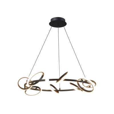 PDC 560-8 LED ΣΤΡΟΓΓΥΛΟ ΜΕ ΚΥΚΛΟΥΣ ΜΑΥΡΟ 72W 3000K 4200 LUM