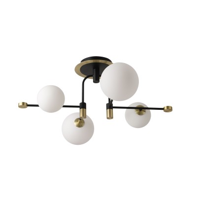 CCC 552-4 ΟΡΟΦΗΣ 4/Φ ΜΑΥΡΟΣ ΣΚΕΛΕΤΟΣ ΜΕ ΧΡΥΣΗ ΛΕΠΤΟΜΕΡΕΙΑ ΚΑΙ ΜΠΑΛΕΣ 4xG9 5W