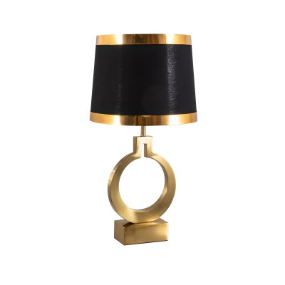 TLC 8813 AB ΕΠΙΤΡΑΠΕΖΙΑ ΛΑΜΠΑ ΟΞΥΝΤΕ ΚΥΚΛΟΣ ΑΜΠΑΖΟΥΡ ΜΑΥΡΟ ΧΡΥΣΟ ΣΙΡΙΤΙ 1XE27