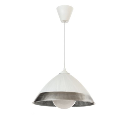 InLight Κρεμαστό φωτιστικό από ασημί γυαλί 1XE27 D:30cm (4409-Β-Ασημί)