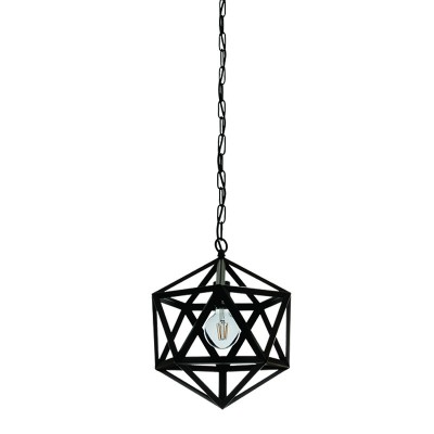 InLight Κρεμαστό φωτιστικό από μαύρο μέταλλο 1XE27 D:30cm (4418-BL)