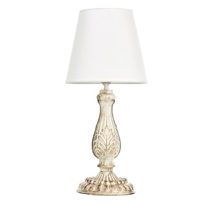 InLight Επιτραπέζιο φωτιστικό από μέταλλο σε μπεζ πατίνα και υφασμάτινο καπέλο 1XE14 D:40cm (3468)