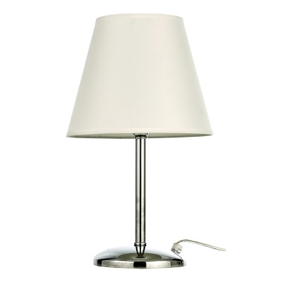 InLight Επιτραπέζιο φωτιστικό από μέταλλο σε χρώμιο απόχρωση και υφασμάτινο καπέλο 1XE14 D:40cm (3425-Χρώμιο)