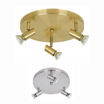 InLight Επιτοίχιο σποτ από μέταλλο σε οξυντέ απόχρωση 3XGU10 D:25cm (9075-3Φ-Οξυντέ)