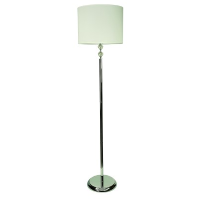 InLight Επιδαπέδιο φωτιστικό από χρώμιο μέταλλο κρύσταλλο και υφασμάτινο καπέλο 1XE27 D:177cm (45360-Χρώμιο)