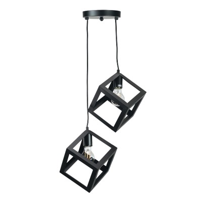 InLight Κρεμαστό φωτιστικό από μαύρο μέταλλο 2XE27 D:20cm (4400-2-BL-ΡΟΖΕΤΑ)