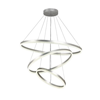 Inlight Κρεμαστό φωτιστικό LED 100W 3CCT (by switch on base) D:60cm (6095-A-Silver)