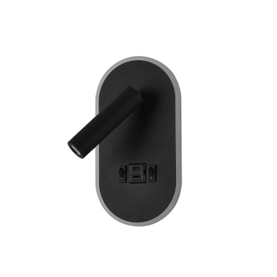 InLight Επιτοίχιο φωτιστικό LED 3W 3000K από μαύρο μέταλλο (43041-BL)