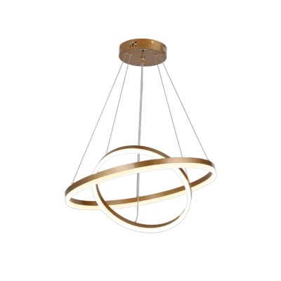 Inlight Κρεμαστό φωτιστικό LED 58W 3CCT (by switch on base) D:60cm (6095-B-Golden)