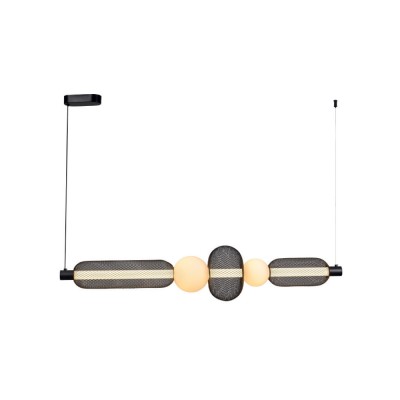 Inlight Κρεμαστό φωτιστικό από μαύρο μέταλλο και γυαλί 28W 4408LM 3000K D:1m (4073)