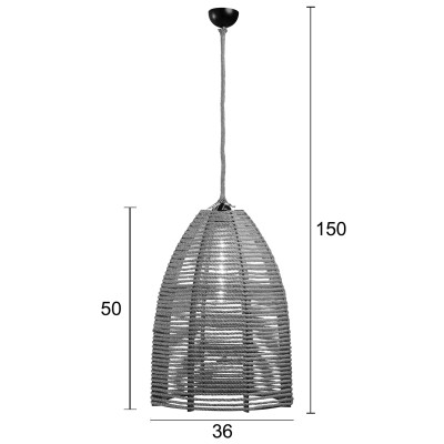 Φωτιστικό μονόφωτο σχοινί natural Ε27 Φ36