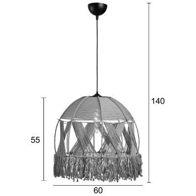 Φωτιστικό μονόφωτο σχοινί natural Ε27 Φ60