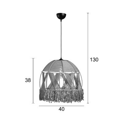 Φωτιστικό μονόφωτο σχοινί natural Ε27 Φ40