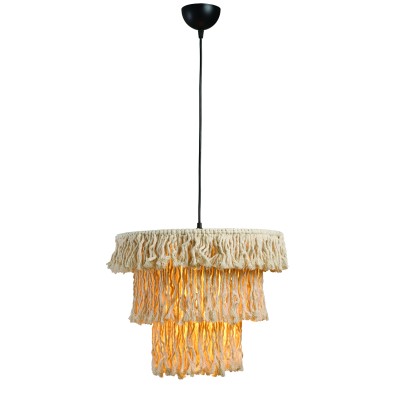 Φωτιστικό μονόφωτο BOHO σχοινί εκρού Ε27 Φ40