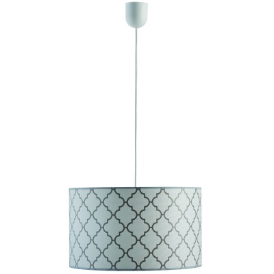 Φωτιστικό μονόφωτο αμπαζούρ λευκό/γκρί Ε27 Φ40