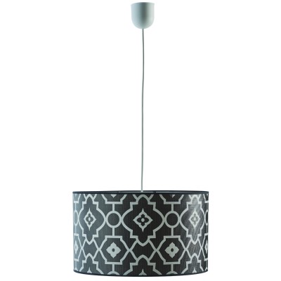 Φωτιστικό μονόφωτο αμπαζούρ γκρί/λευκό Ε27 Φ40