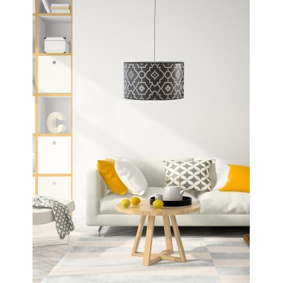 Φωτιστικό μονόφωτο αμπαζούρ γκρί/λευκό Ε27 Φ40