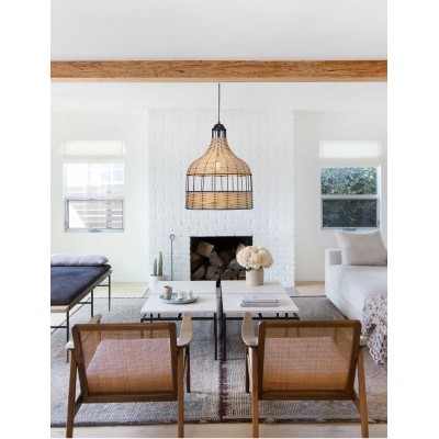 Φωτιστικό μονόφωτο μέταλλο/ρατάν Ε27 Φ41