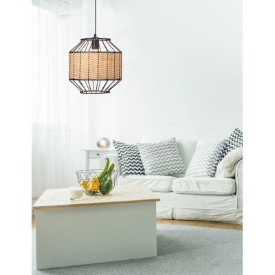 Φωτιστικό μονόφωτο μέταλλο/ρατάν Ε27 Φ30