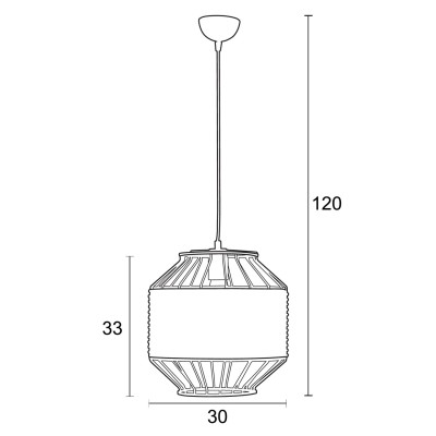 Φωτιστικό μονόφωτο μέταλλο/ρατάν Ε27 Φ41