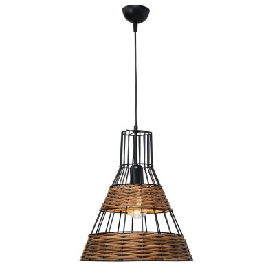 Φωτιστικό μονόφωτο μέταλλο/ρατάν Ε27 Φ35