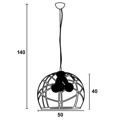 Φωτιστικό πλέγμα μέταλλο λευκό Ε27 Φ50 3φ