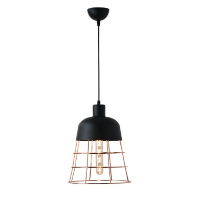 Φωτιστικό μονόφωτο μέταλλο μαύρο/χαλκός Ε27 Φ26